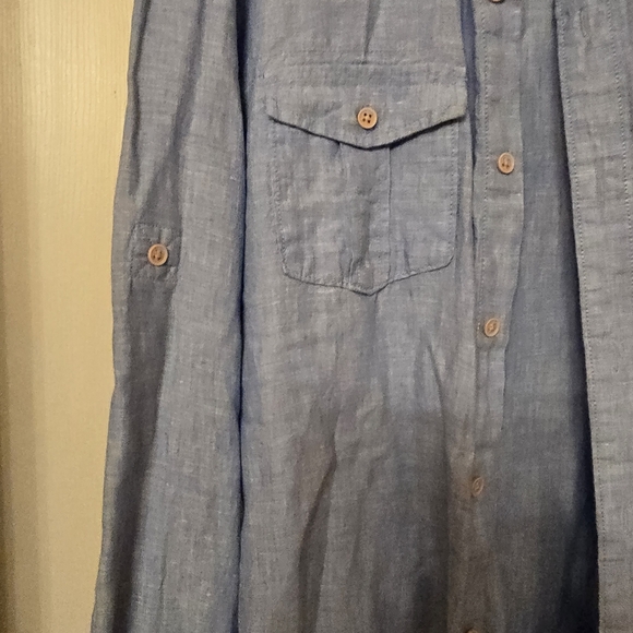 Light Blue Casual Button Down Shirt - Picture 5 of 6